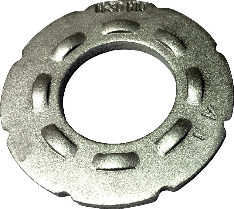 WASHERS 28 Steel DTI washer with raised protrusions for tension indication.
