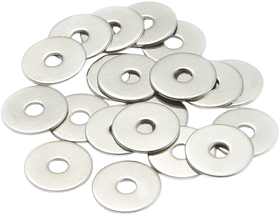 WASHERS 3 High-diameter wide OD washers for secure fastening and load distribution.