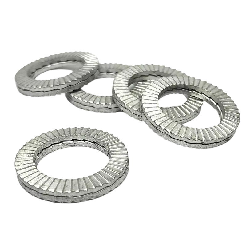WASHERS 35 Metal lock washers with radial serrations for anti-loosening.