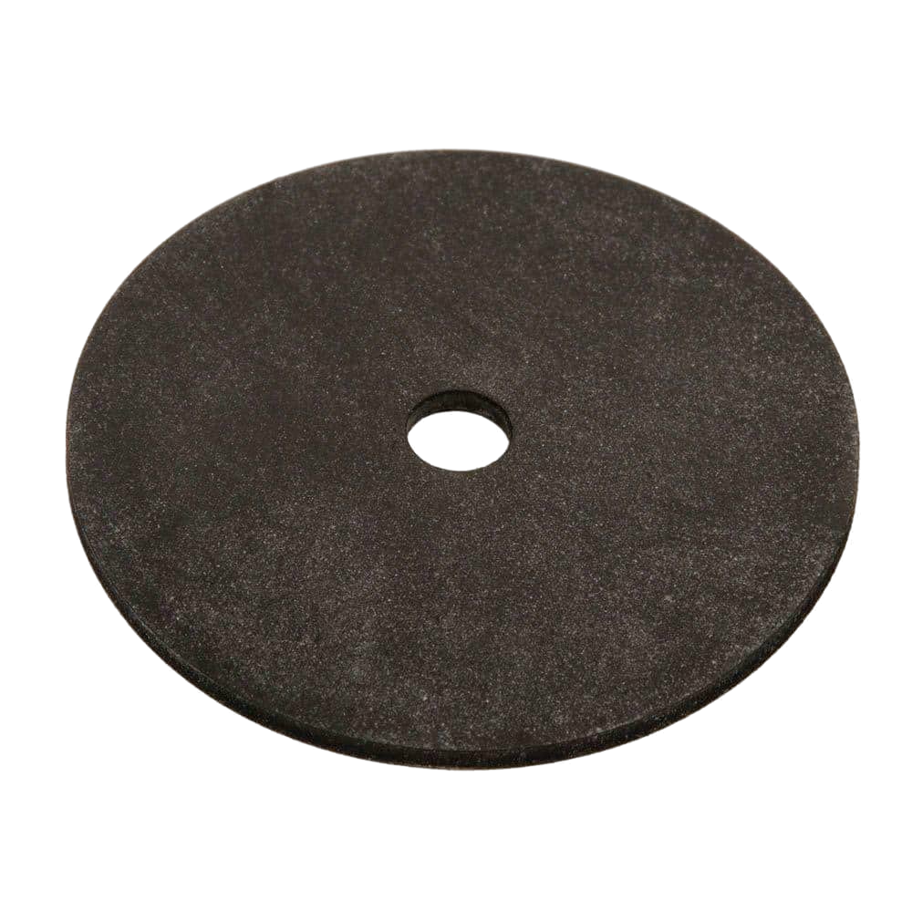 WASHERS 26 Round neoprene rubber washer with central hole, dark black finish.