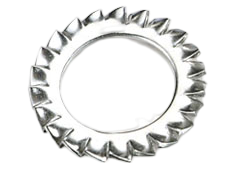 WASHERS 19 Star washer with internal teeth for anti-loosening and vibration resistance.